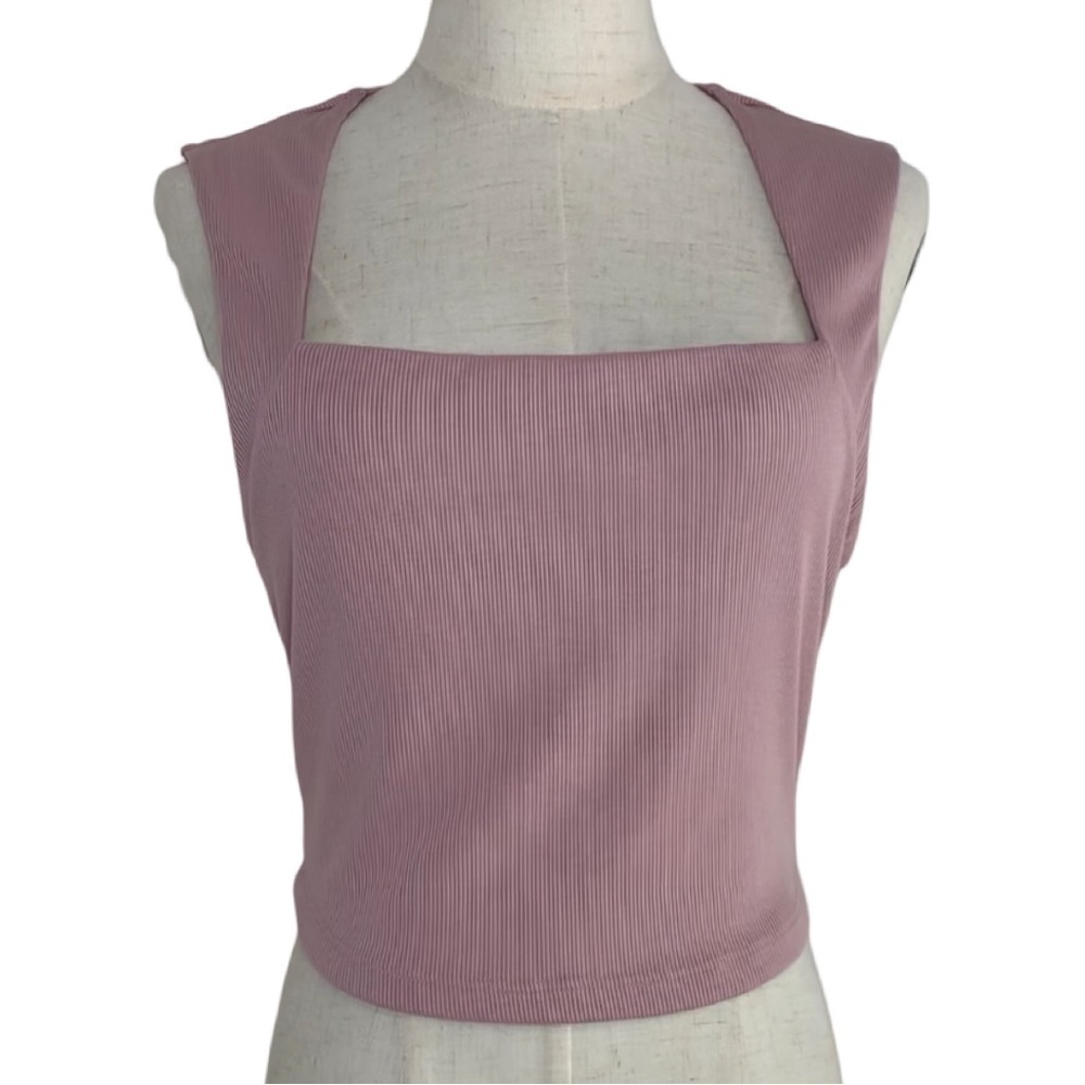 New Free People Beach Daphne Crop Top Ribbed Rose Pink Size S - Picture 5 of 17